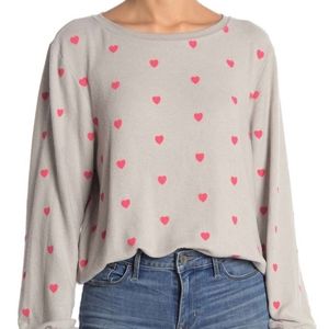WILDFOX Essential Hearts Cozy Knit Sweatsh…